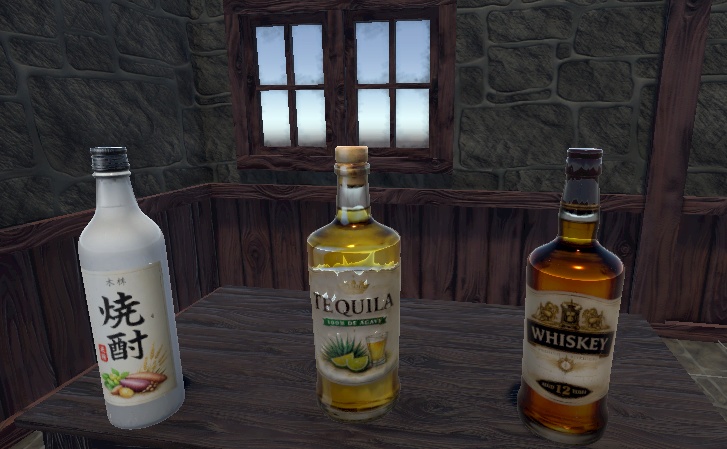 酒ボトルセット(11種)3Dモデル【VRChat/店舗/小物】