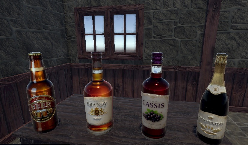 酒ボトルセット(11種)3Dモデル【VRChat/店舗/小物】