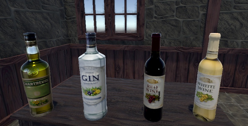 酒ボトルセット(11種)3Dモデル【VRChat/店舗/小物】