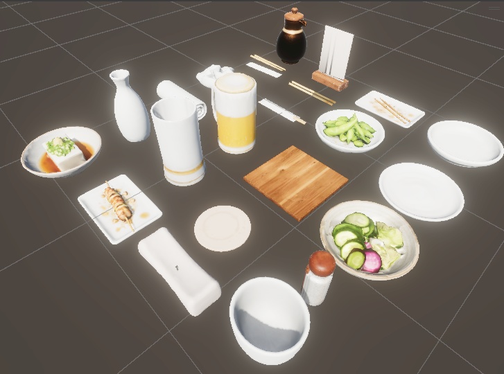 居酒屋晩酌セット 22点|Unity / VRChat World向け