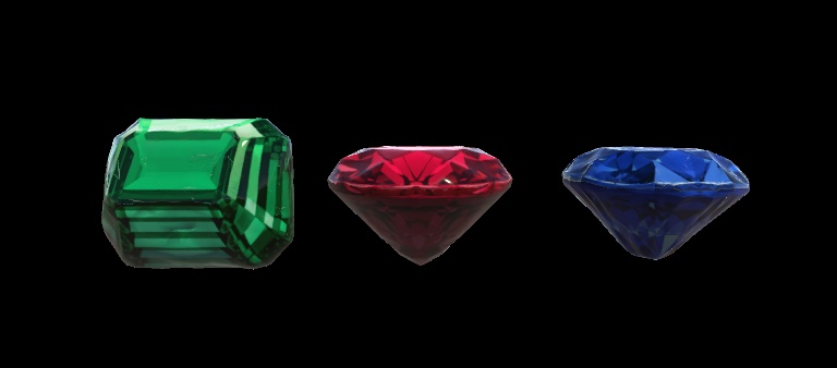 【3D素材】ファンタジー宝石セット Ruby / Sapphire / Emerald【Unity・VRChat向け】
