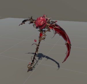 【無料】薔薇月のレイヴンサイズ｜薔薇モチーフ武器 3Dモデル