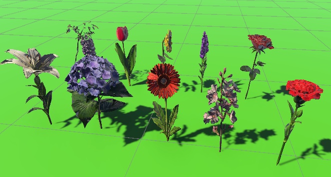 【3Dモデル】人気の花セット 10種｜VRChat・Unity向け背景小物