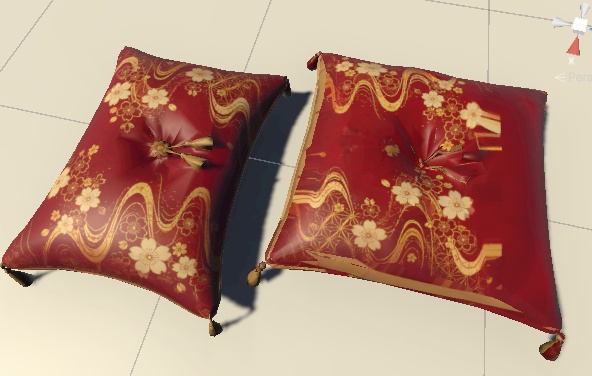 【3Dモデル】雅桜の和風クッションセット|座布団&枕