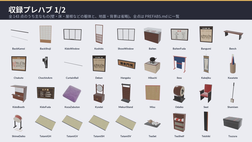寄席(演芸場)3Dアセットパック|招き看板・客席・高座・楽屋・夜の通り|めくれるめくり・鳴る出囃子・座れる客席と高座【VRChat(PC・Android)・Unity対応/Androidスマホ実機確認済み】