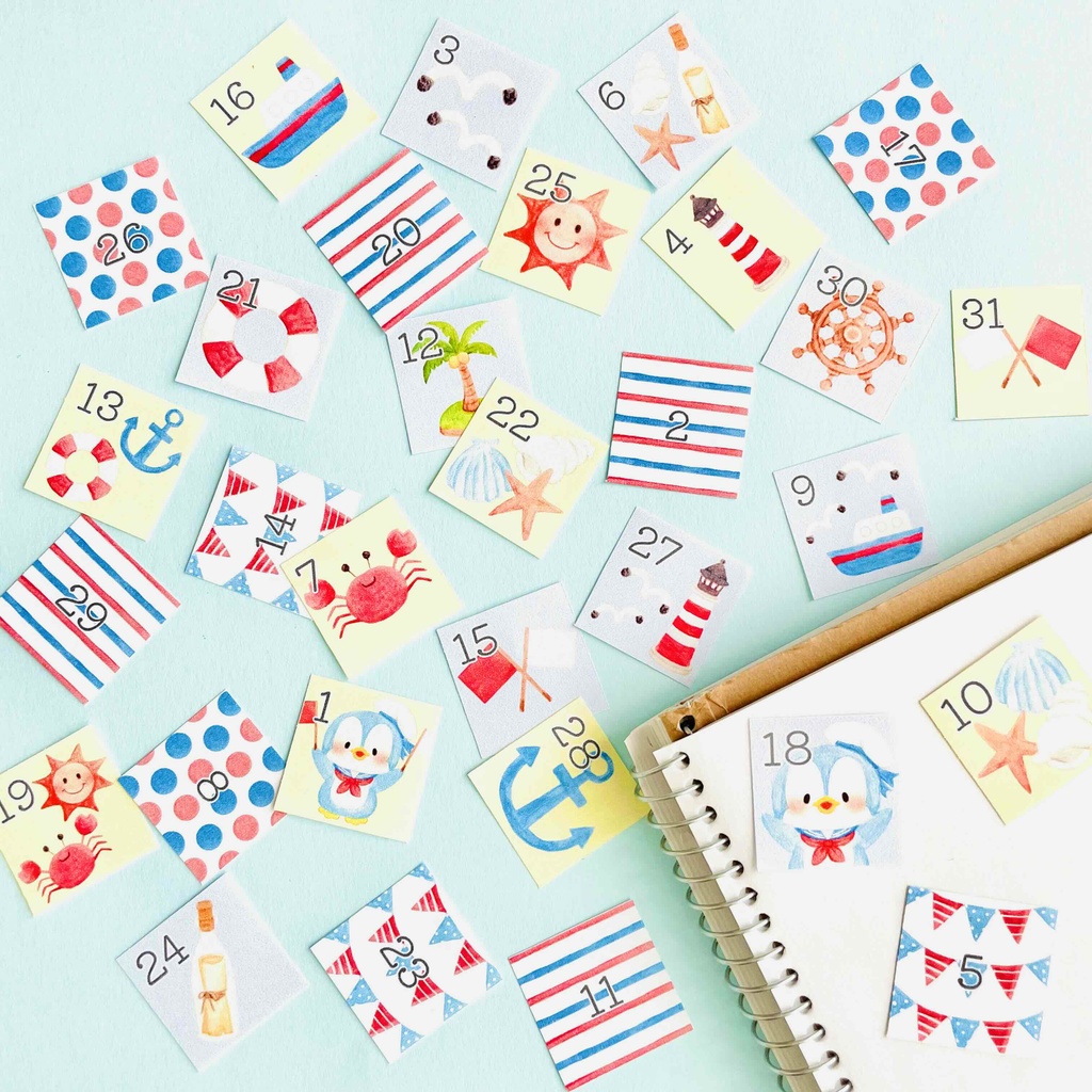 【 日付シート 】No.7_マリン