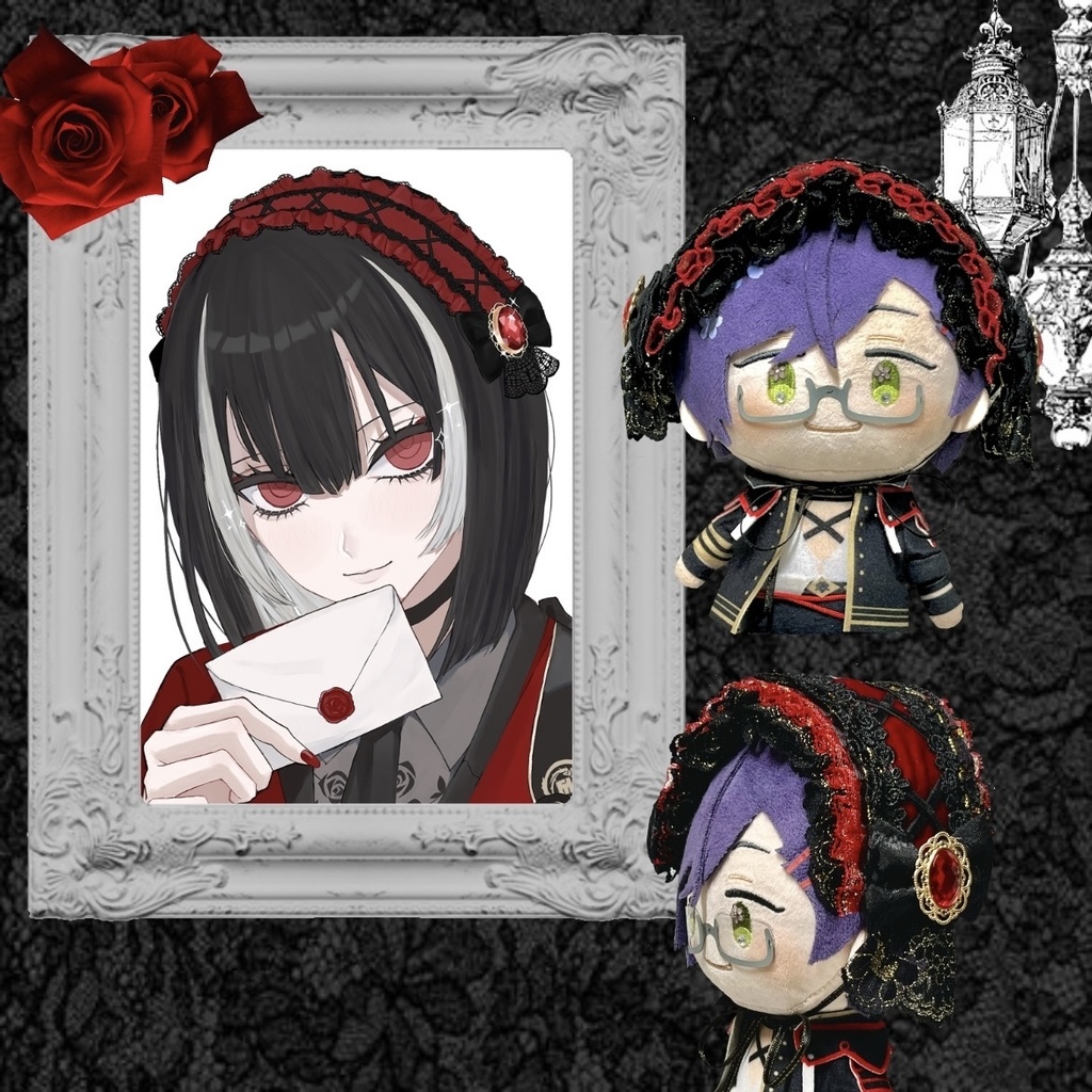 【わんぱくぬい】 薔薇の恋文 ヘッドドレス