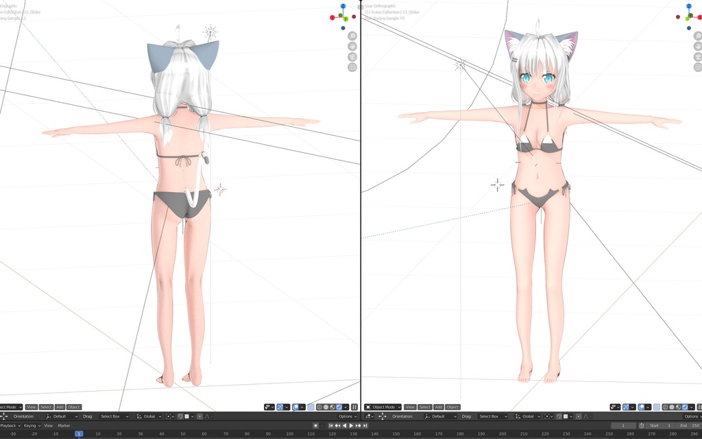 オリジナル3Dモデル「しろ」