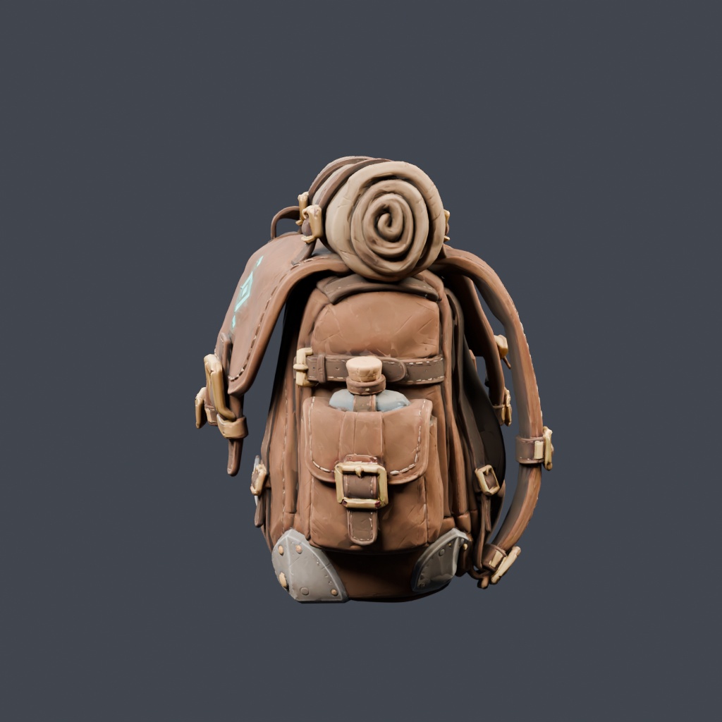 冒険者のバックパック | Stylized Adventurer's Backpack - HD & Low-Poly