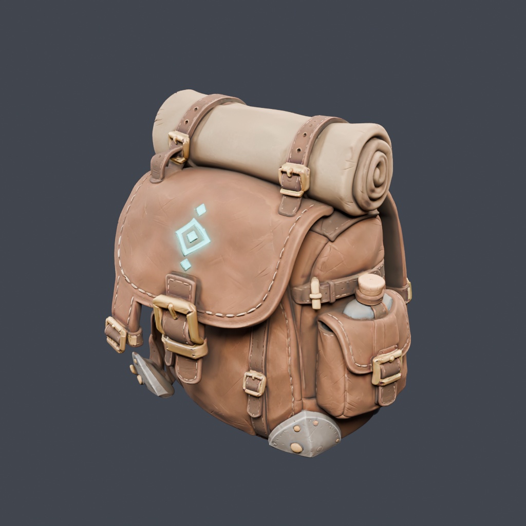 冒険者のバックパック | Stylized Adventurer's Backpack - HD & Low-Poly