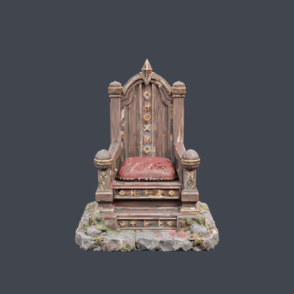 ルーンの玉座 | Stylized Runic Throne - HD & Low-Poly