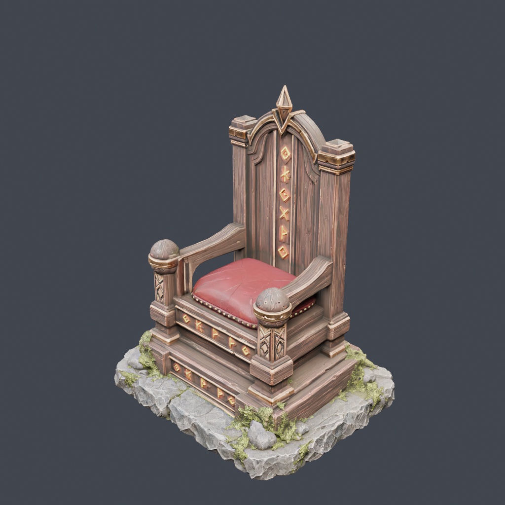 ルーンの玉座 | Stylized Runic Throne - HD & Low-Poly
