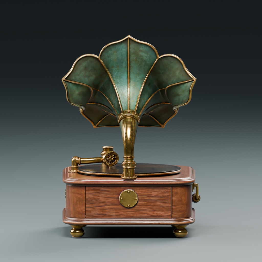 Fernsong 蕨歌|植物モチーフの蓄音機 3Dモデル
