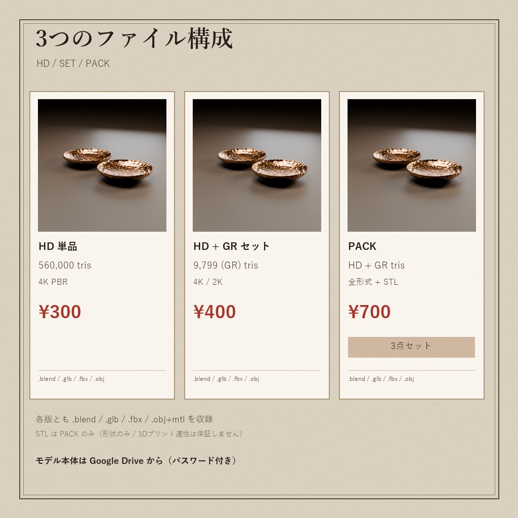 銅の小皿 一対(鎚目) / Hammered Copper Sake Cup Trays