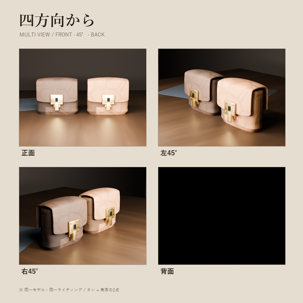 革の小銭入れ 錠前付き(3Dモデル)