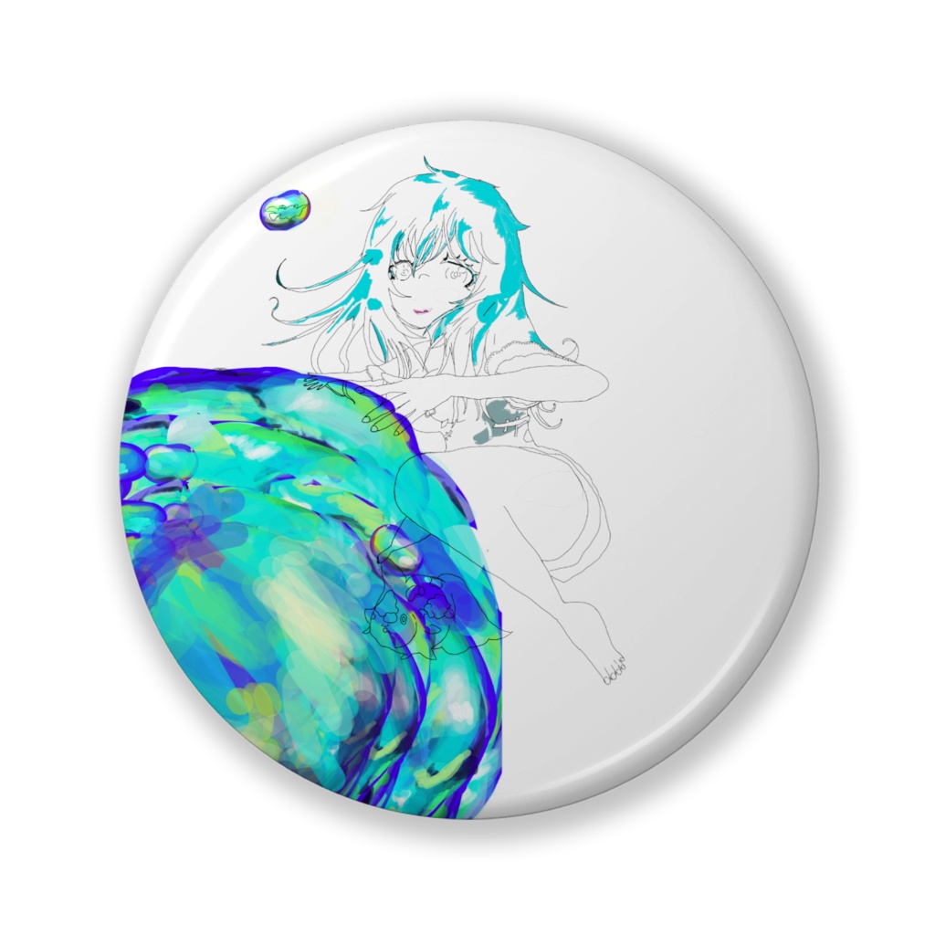 水を感じて　缶バッジ