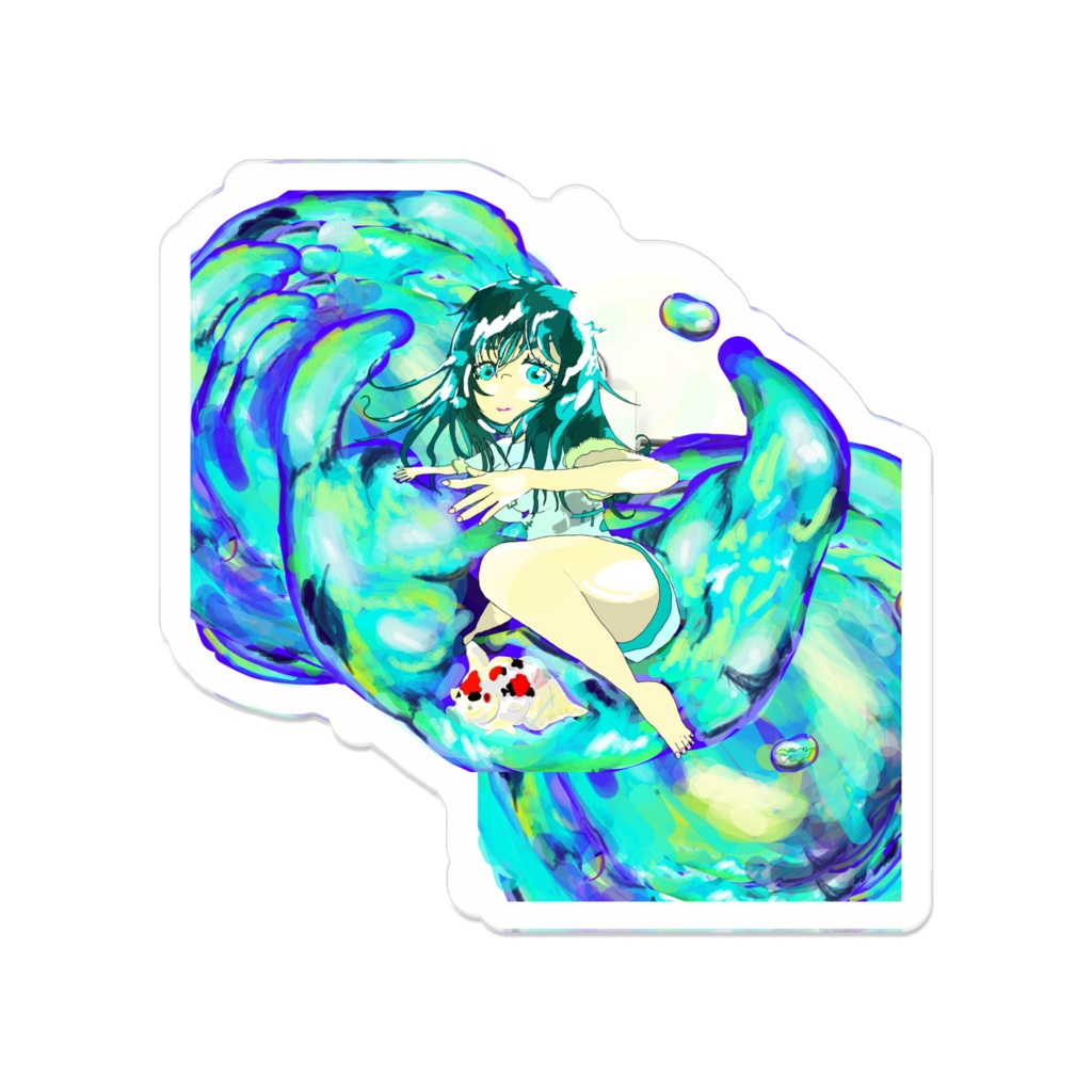 水を感じて アクリルバッジ
