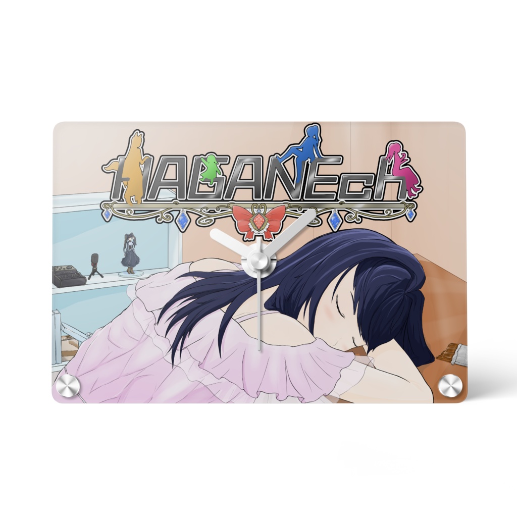 はがねちゃんおやすみアクリル時計