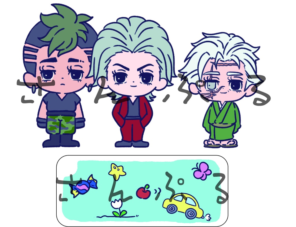 アクリルスタンド (台座・ボールチェーン付)各600円