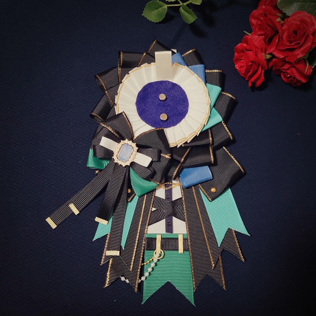 【再販】衣装イメージロゼット ブラック×グリーン×ブルー