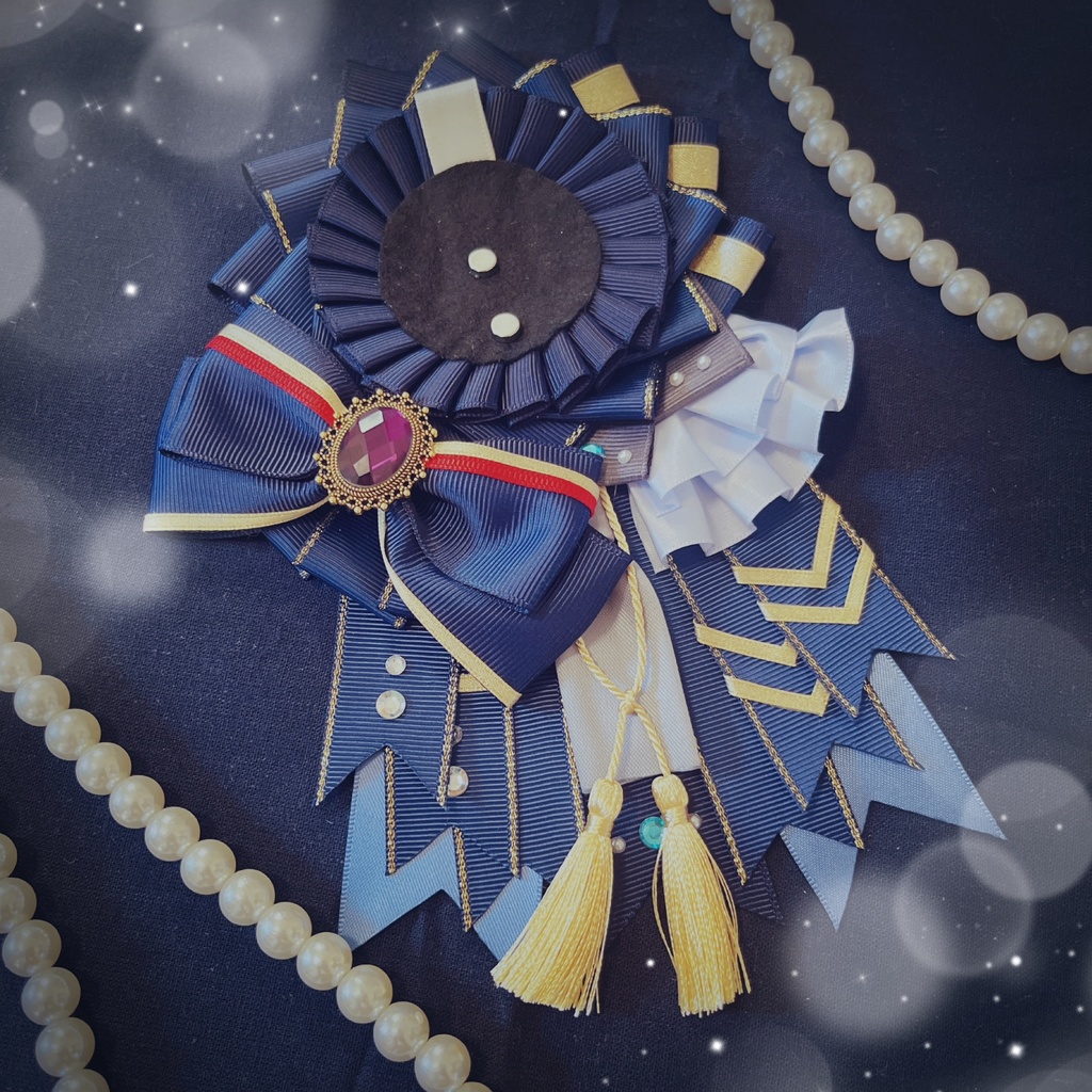 衣装イメージロゼット(ネイビー×ブルー×ゴールド)