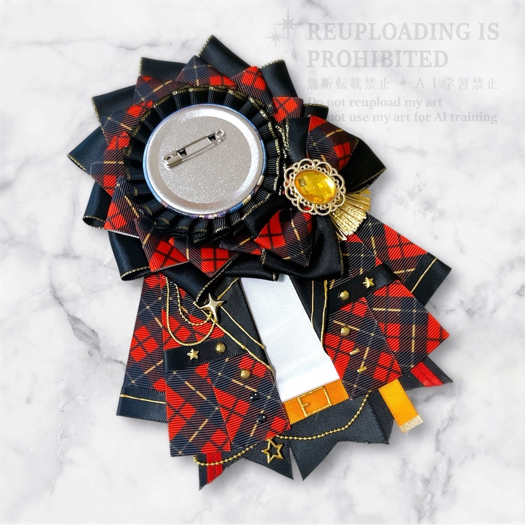 衣装モチーフロゼット(ブラック×レッド×ホワイト)