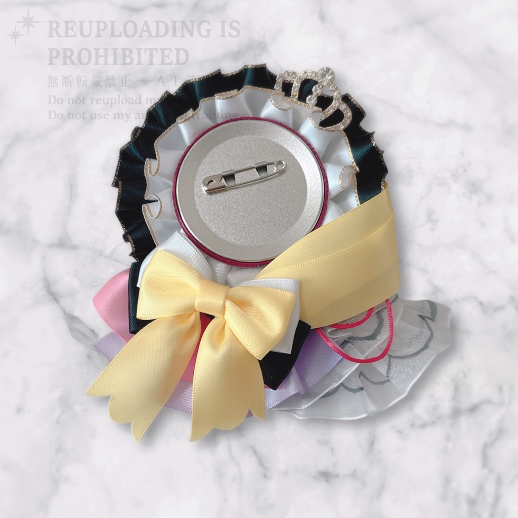 衣装モチーフロゼット ブラック×ホワイト×イエロー (3種)