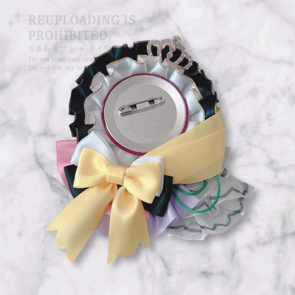 衣装モチーフロゼット ブラック×ホワイト×イエロー (3種)