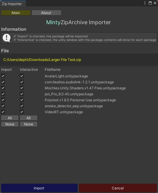 MintyZipArchive Importer