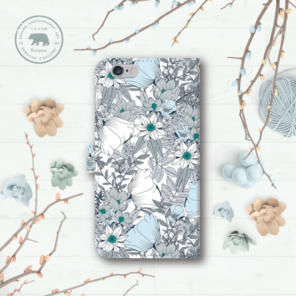 『花束』 手帳型iPhoneケース〈WB〉 - iPhone5/5s・6/6s・6Plus/6sPlus・7/7Plus・8/8Plus・X/XS・XR・XS Max