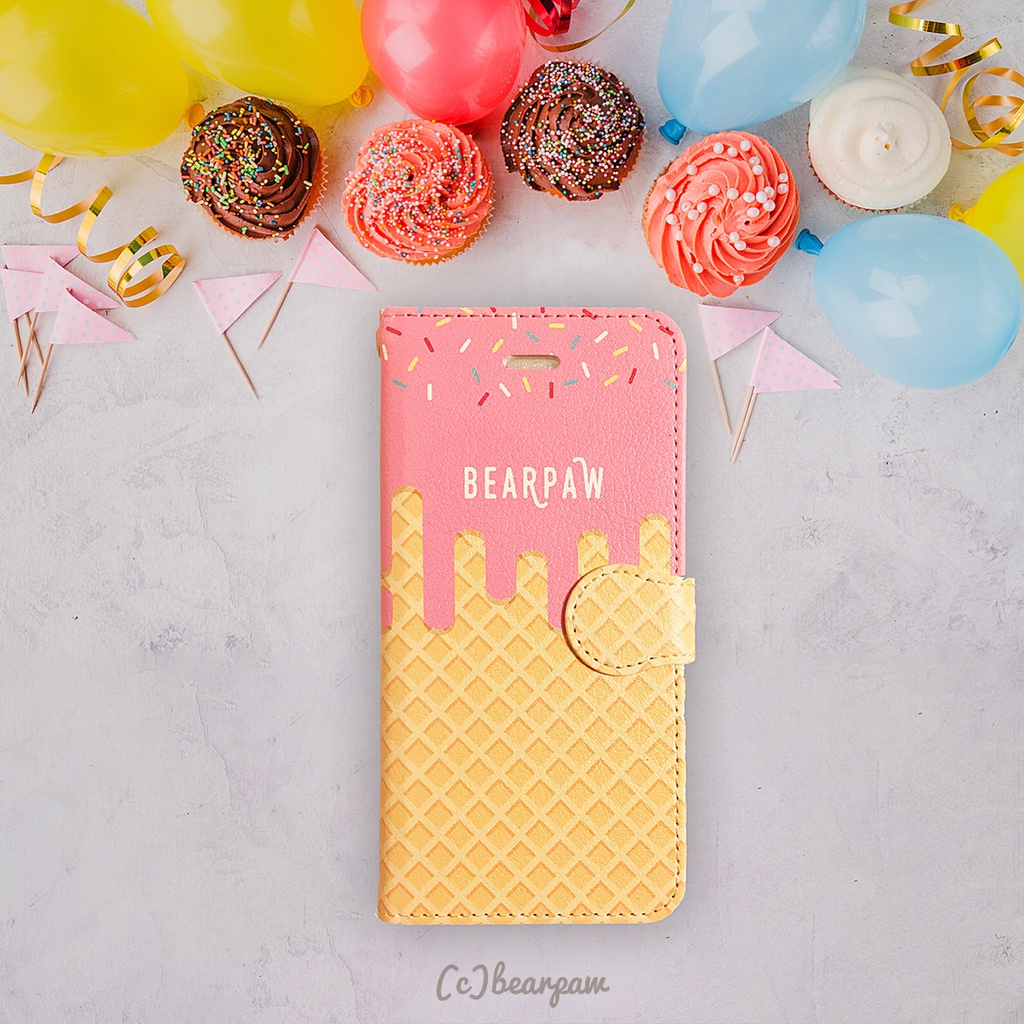 いちごチョコ 手帳型iPhoneケース