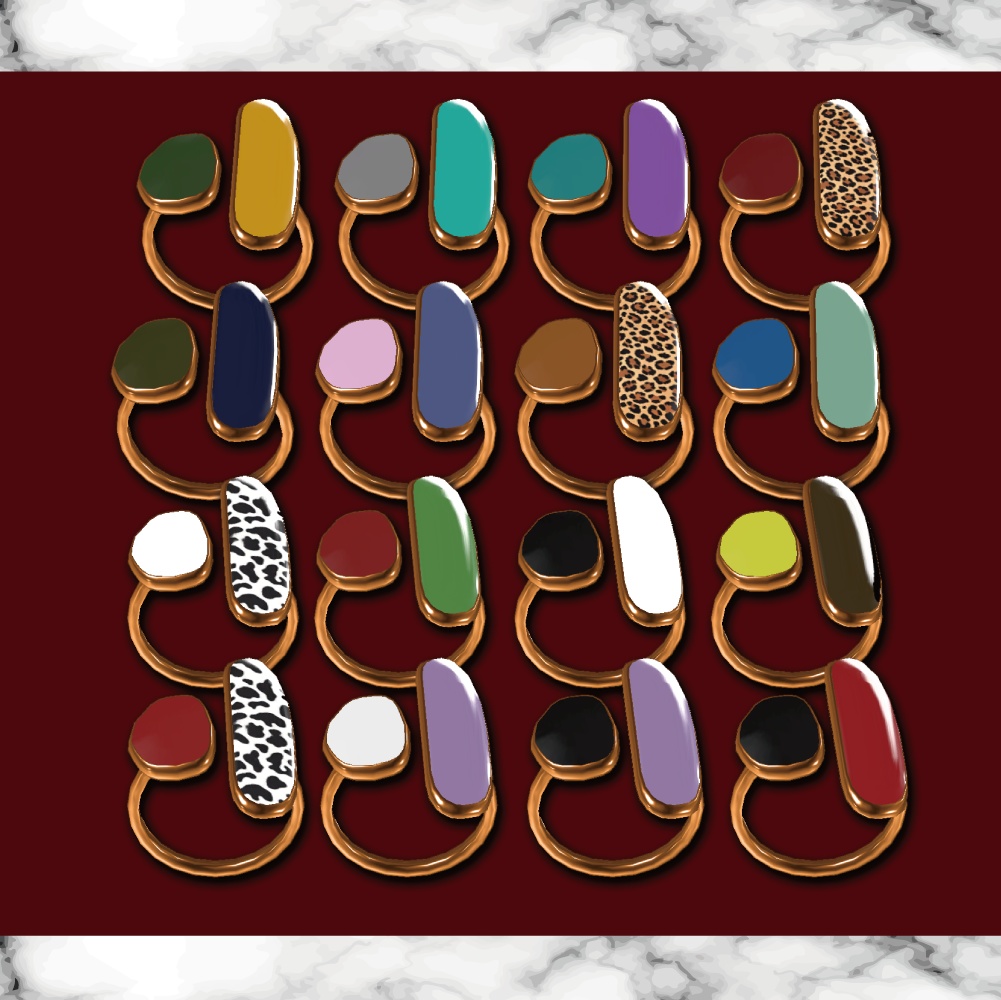 (VRchat想定)VelvetCabochon(アバター用リング)