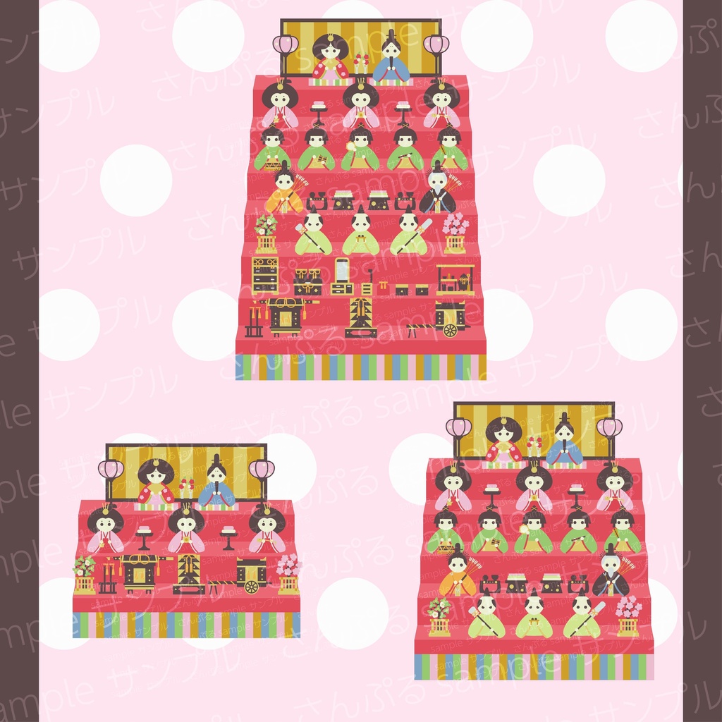 【シンプル】ひな人形素材集【雛祭り】