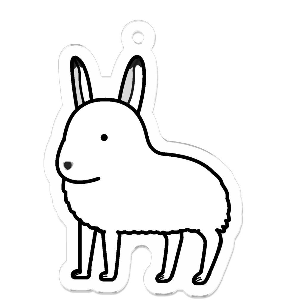 脚が長いホッキョクウサギさんアクリルキーホルダー