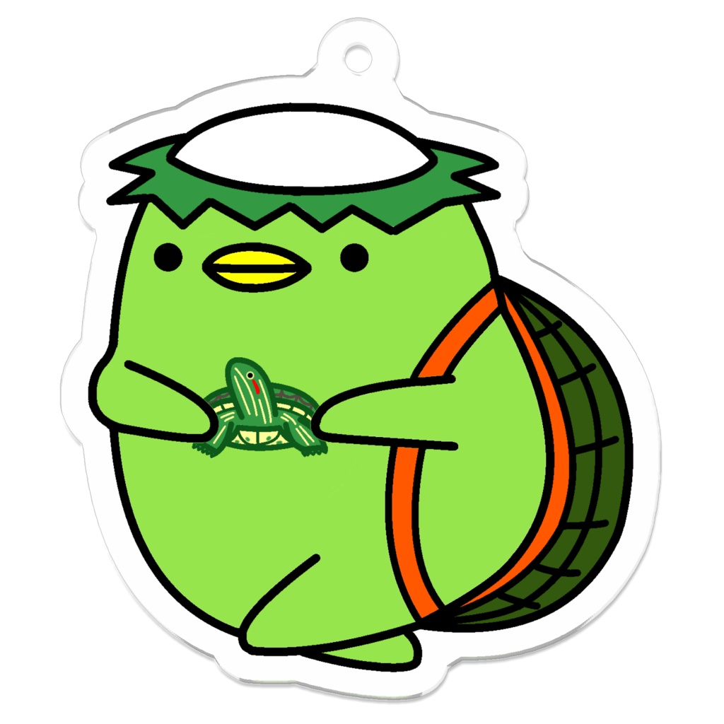 ミドリガメさんを見つけてしまったカッパさんアクリルキーホルダー