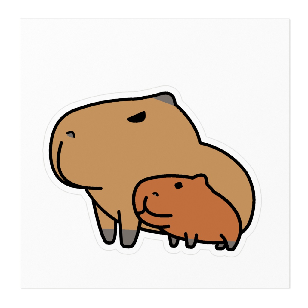 ネズミ界でオラついてしまったカピバラ親子ステッカー