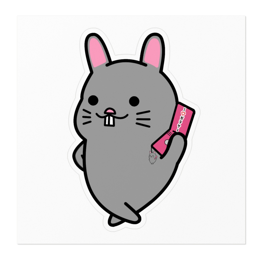 ガラケーうさぎステッカー