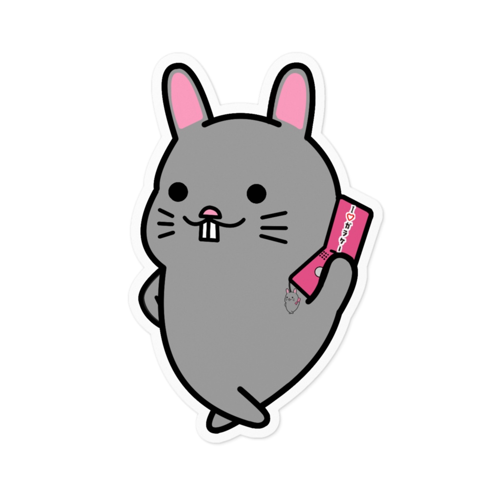 ガラケーうさぎステッカー