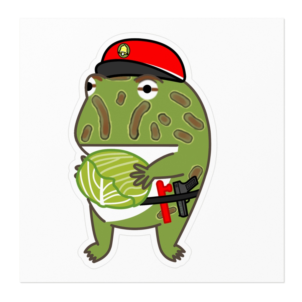 キャベツ畑を守ってしまったベルツノガエルさんステッカー
