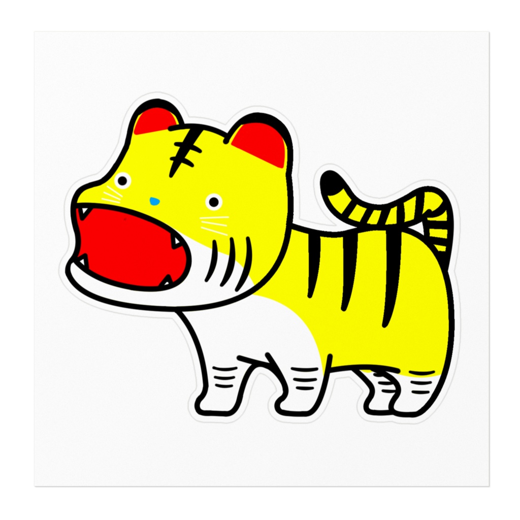 張り子界の大スターな張子のトラさんステッカー