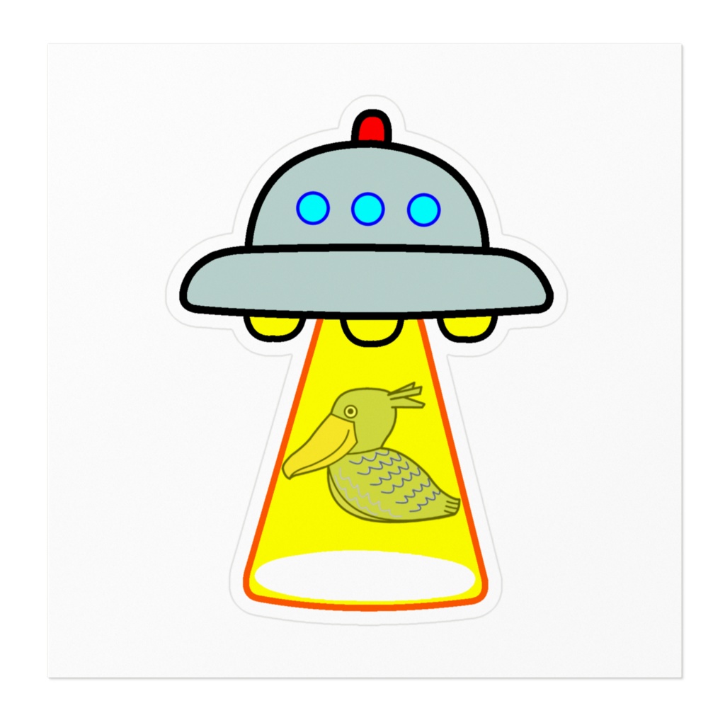 UFOにキャトルミューティレーションされてしまったハシビロコウさんステッカー