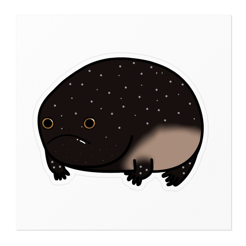 カエル界のキレキャラなブラックレインフロッグさんステッカー