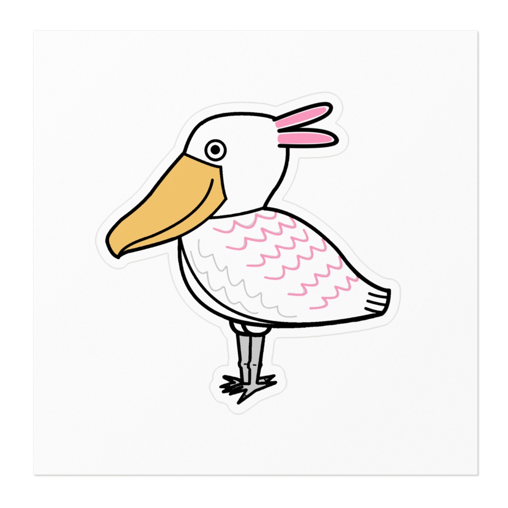 卯年でハシビロコウなウサビロコウさんステッカー