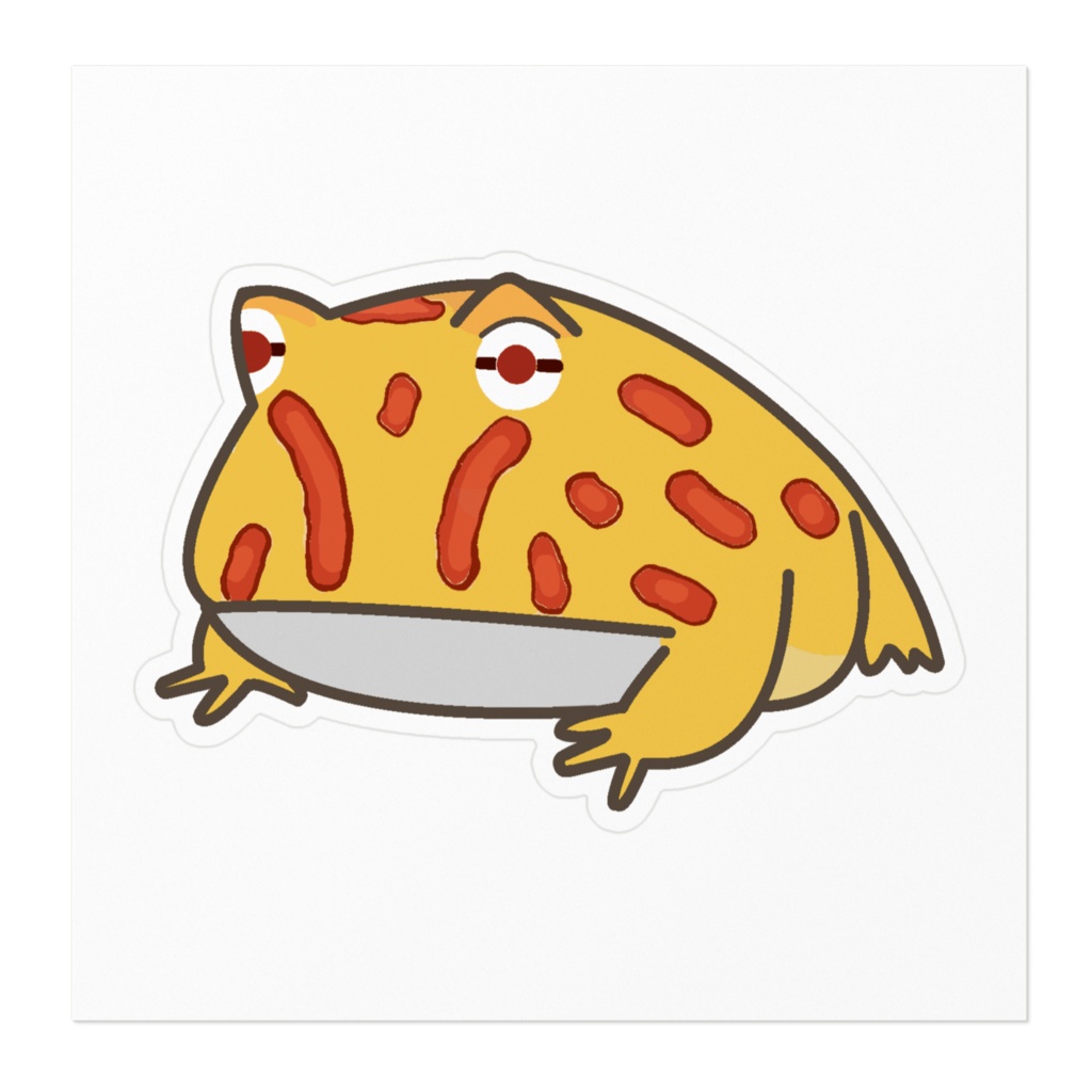 何かを見つめるクランウェルツノガエルさんステッカー