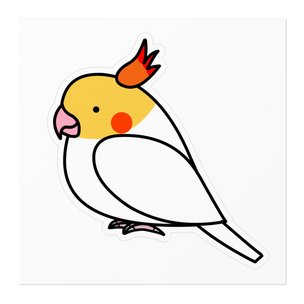 頭に異変(エビフライ)が起きてしまったオカメインコさんステッカー