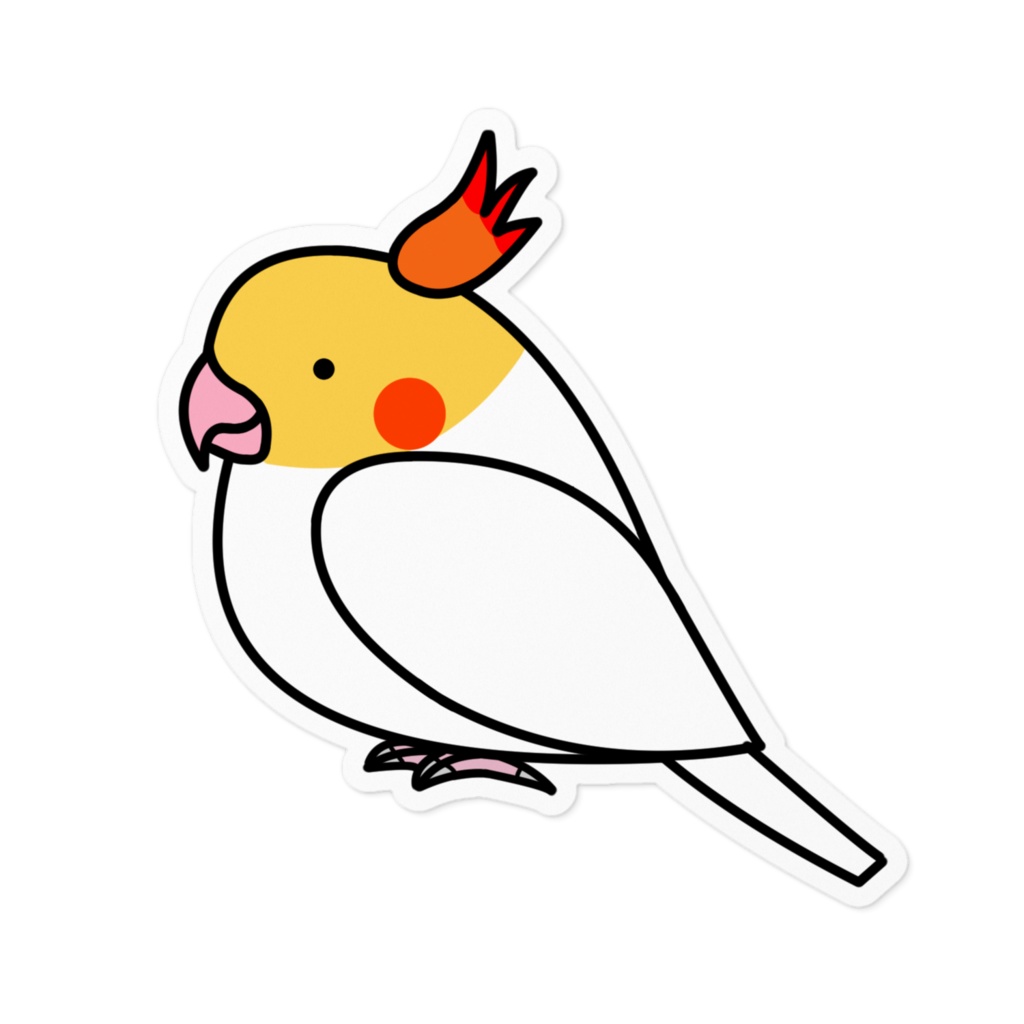 頭に異変(エビフライ)が起きてしまったオカメインコさんステッカー