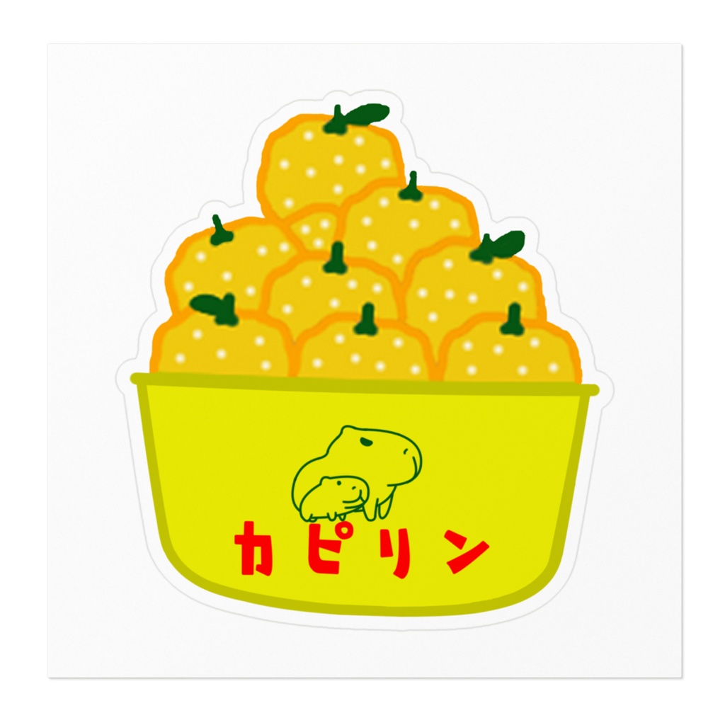 昭和レトロなカピバラ印のカピリンステッカー