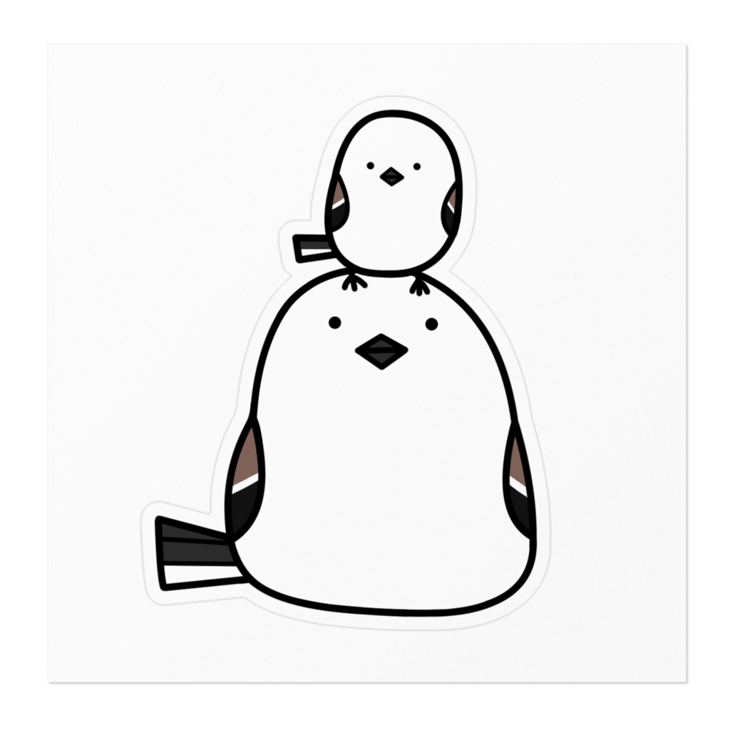 大きすぎるシマエナガなデブエナガさんステッカー