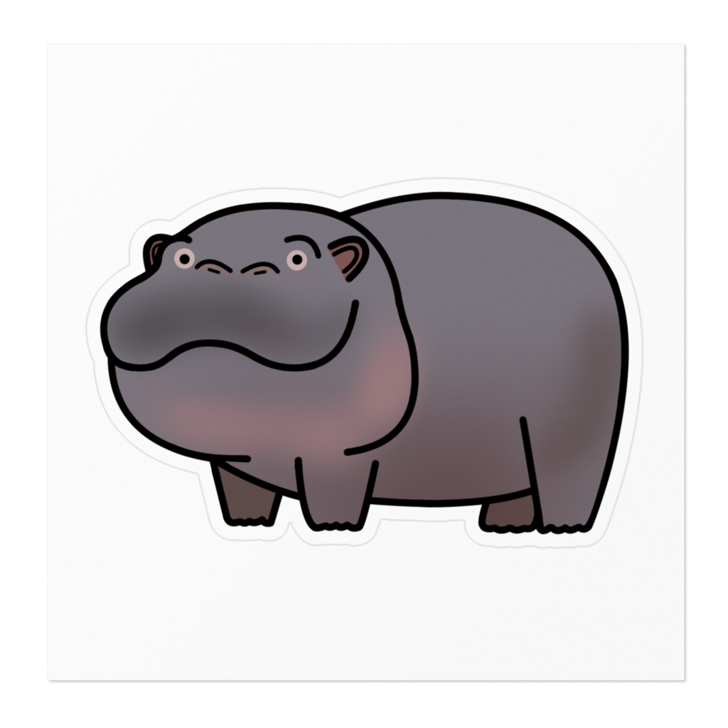 コビトカバさんに会いたいカバさんステッカー