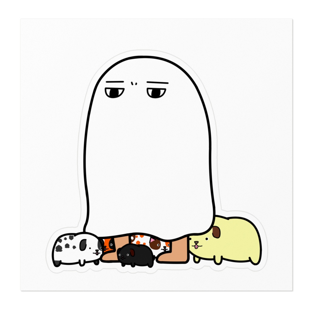 すねこすり軍団にこすられてしまったメジェド様ステッカー